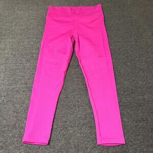 Athleta Cropped Leggings Womens Large Hot Pink High Rise Fitness Gym Workout